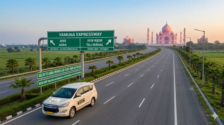 Private Transfer Delhi to Agra Via Yamuna Expressway way